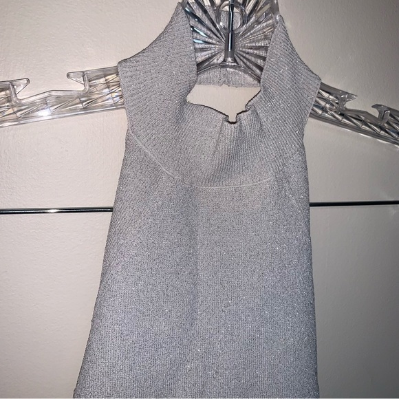 Wilfred Le Fou Metallic 70s Inspired Halter Top Shimmering Silver XXS - Picture 6 of 7